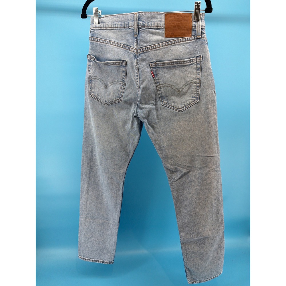 Levis Premium 502 Regular Taper Jeans Mens W29 L30 Light Wash Blue Denim - Picture 6 of 6